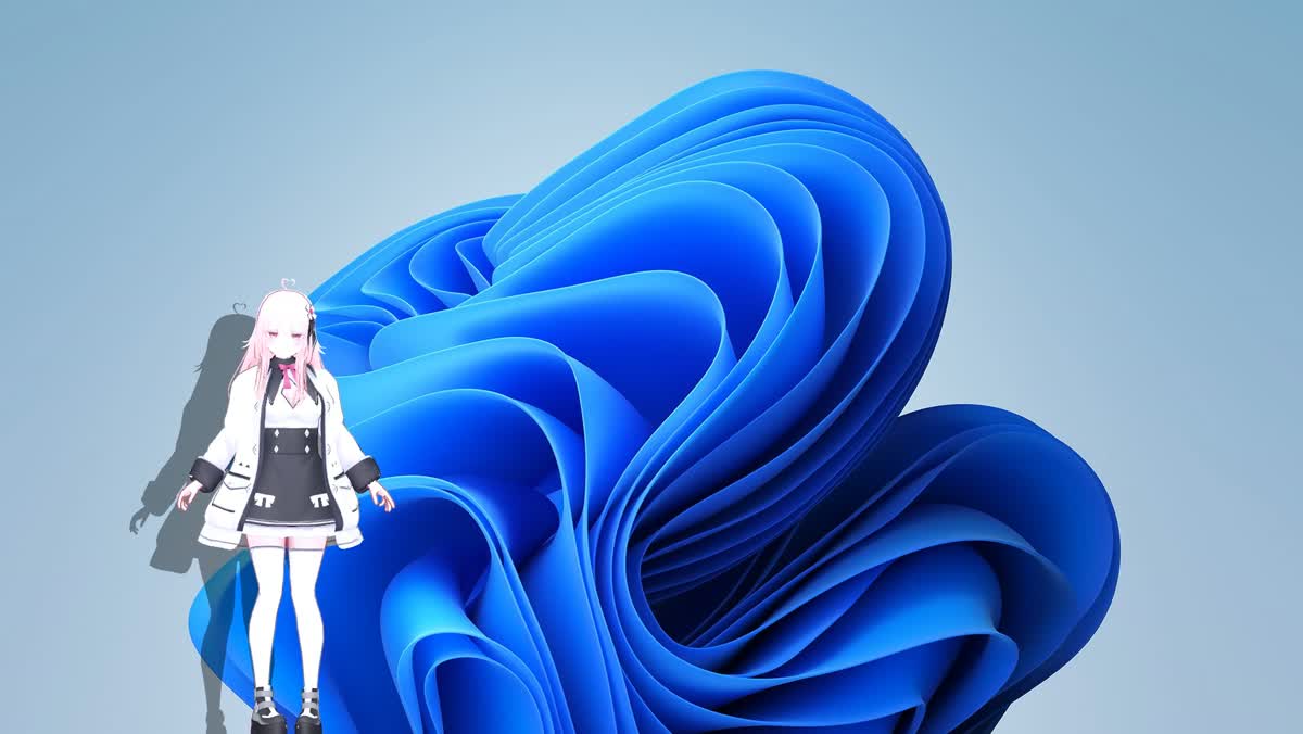 デスクトップの上を歩くソバニのキャラクター